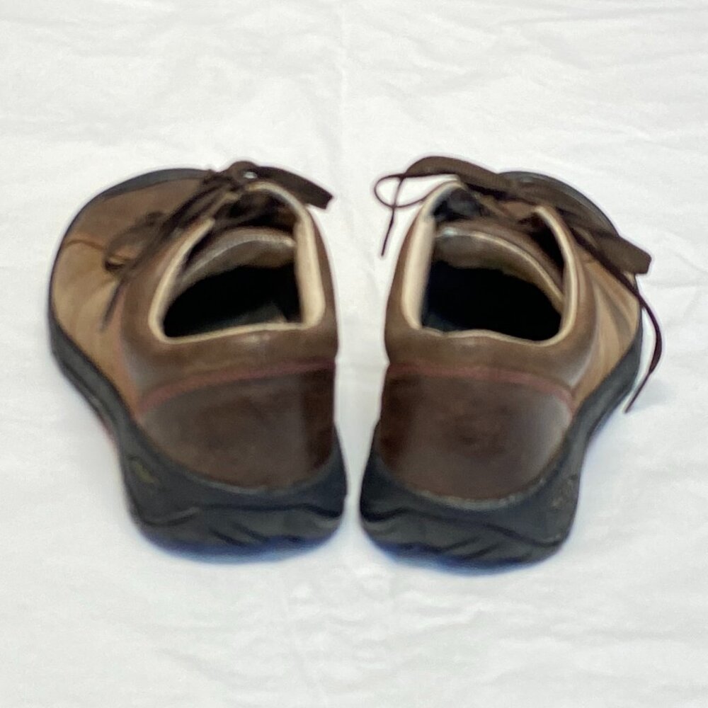 Keen Presidio 7.5 Leather Lace Up Walking Hiking Shoes Walnut Brown Low Top - Picture 4 of 14